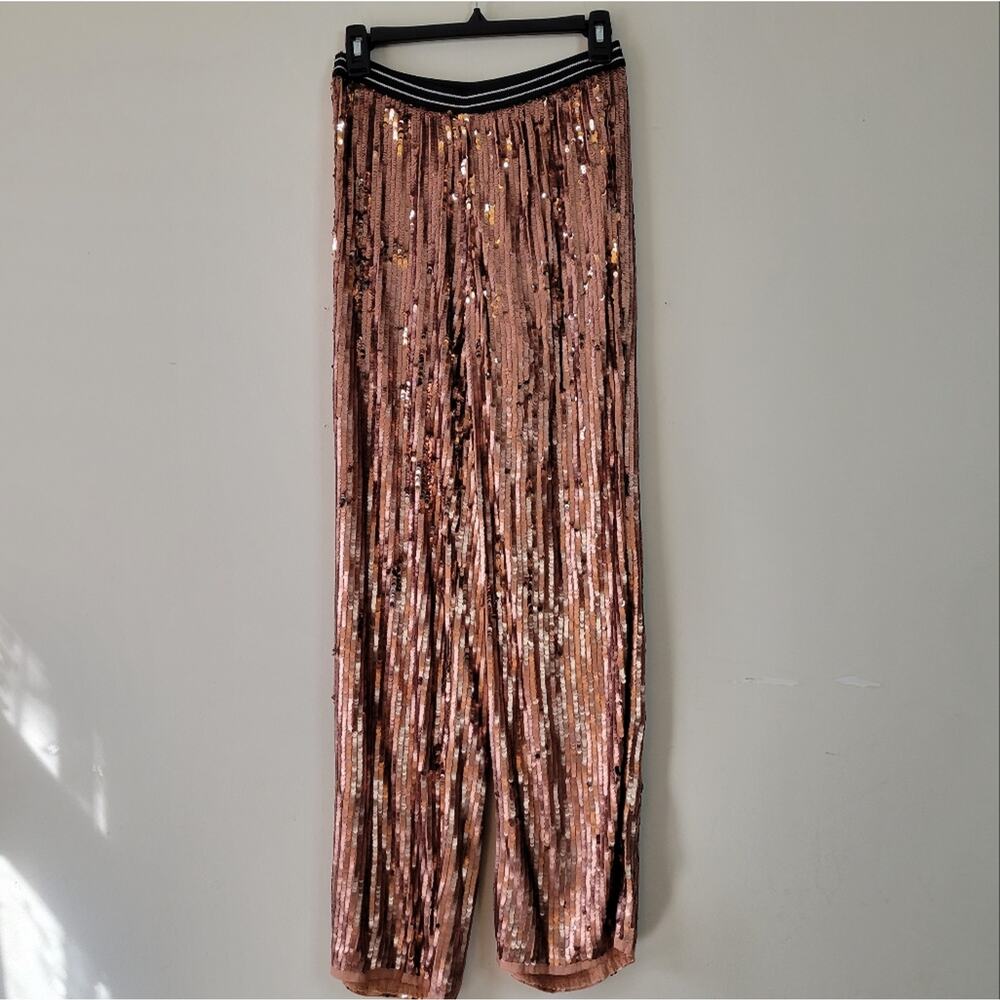 Free People Rare Just a Dreamer Sequin Crop Pants xs - Picture 4 of 8